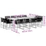 Set de comedor de jardín 13 pzas ratán sintético negro de , Conjuntos de jardín - Ref: Foro24-3295040, Precio: 771,98 €, Desc...