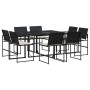 Set de comedor de jardín 9 pzas y cojines ratán sintético negro de , Conjuntos de jardín - Ref: Foro24-3295063, Precio: 436,9...