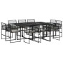 Set de comedor jardín 11 pzas con cojines ratán sintético negro de , Conjuntos de jardín - Ref: Foro24-3295014, Precio: 612,9...
