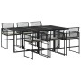 Set de comedor de jardín 7 pzas y cojines ratán sintético negro de , Conjuntos de jardín - Ref: Foro24-3295009, Precio: 432,2...