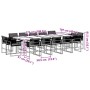 Set comedor de jardín con cojines 15 pzas ratán sintético negro de , Conjuntos de jardín - Ref: Foro24-3295016, Precio: 929,5...