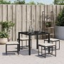 Taburetes de jardín con cojines 4 uds ratán sintético negro de , Otomanas de exterior - Ref: Foro24-4008576, Precio: 91,85 €,...