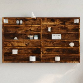 Vitrina de madera de ingeniería roble ahumado 100x8,5x58 cm de , Estantes y estanterías - Ref: Foro24-847944, Precio: 46,91 €...
