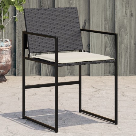 Sillas de jardín con cojines 4 unidades ratán sintético negro de , Sillas de jardín - Ref: Foro24-4008581, Precio: 169,47 €, ...
