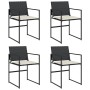 Sillas de jardín con cojines 4 unidades ratán sintético negro de , Sillas de jardín - Ref: Foro24-4008581, Precio: 169,47 €, ...