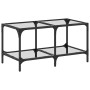 Mesa de centro superficie de vidrio acero 78,5x40x40 cm de , Mesas de centro - Ref: Foro24-845976, Precio: 48,84 €, Descuento: %