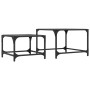 Mesas de centro apilables y tapa de vidrio 2 pzas acero negro de , Mesas de centro - Ref: Foro24-845983, Precio: 50,42 €, Des...