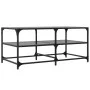 Mesa de centro superficie de vidrio acero negra 98,5x50x45 cm de , Mesas de centro - Ref: Foro24-846013, Precio: 69,32 €, Des...