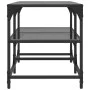 Mesa de centro superficie de vidrio acero negra 78,5x40x45 cm de , Mesas de centro - Ref: Foro24-846011, Precio: 55,39 €, Des...