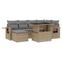 Set sofás de jardín 7 piezas y cojines ratán sintético beige de , Conjuntos de jardín - Ref: Foro24-3268049, Precio: 475,61 €...