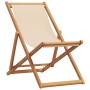 Silla de playa plegable madera maciza de eucalipto y tela beige de , Sillas de jardín - Ref: Foro24-366564, Precio: 61,15 €, ...