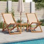 Silla de playa plegable madera maciza de eucalipto y tela beige de , Sillas de jardín - Ref: Foro24-366564, Precio: 61,15 €, ...