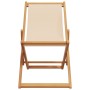 Silla de playa plegable madera maciza de eucalipto y tela beige de , Sillas de jardín - Ref: Foro24-366564, Precio: 61,15 €, ...