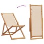Silla de playa plegable madera maciza de eucalipto y tela beige de , Sillas de jardín - Ref: Foro24-366564, Precio: 61,15 €, ...