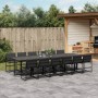 Juego de comedor de jardín 13 pzas con cojines textileno negro de , Conjuntos de jardín - Ref: Foro24-3295077, Precio: 811,50...