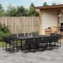 Juego de comedor de jardín 13 pzas con cojines textileno negro de , Conjuntos de jardín - Ref: Foro24-3295080, Precio: 736,44...