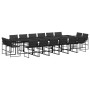 Juego de comedor de jardín 17 pzas con cojines textileno negro de , Conjuntos de jardín - Ref: Foro24-3295082, Precio: 983,78...
