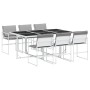 Juego de comedor de jardín 7 pzas con cojines textilene blanco de , Conjuntos de jardín - Ref: Foro24-3295089, Precio: 391,51...