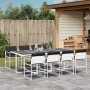 Juego de comedor de jardín 9 pzas con cojines textilene blanco de , Conjuntos de jardín - Ref: Foro24-3295105, Precio: 521,18...