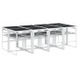 Juego de comedor de jardín 9 pzas con cojines textilene blanco de , Conjuntos de jardín - Ref: Foro24-3295105, Precio: 521,18...