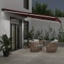Toldo retráctil manual con luces LED burdeos 600x300 cm de , Toldos - Ref: Foro24-3310200, Precio: 480,94 €, Descuento: %