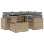 Juego de sofás jardín con cojines 5 pzas ratán sintético beige de , Conjuntos de jardín - Ref: Foro24-3267249, Precio: 376,20...