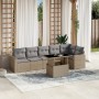 Set sofás de jardín 7 piezas y cojines ratán sintético beige de , Conjuntos de jardín - Ref: Foro24-3267289, Precio: 488,15 €...