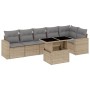 Set sofás de jardín 7 piezas y cojines ratán sintético beige de , Conjuntos de jardín - Ref: Foro24-3267289, Precio: 488,15 €...