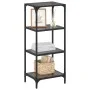 Estantería con superficie de vidrio negro y acero 40x30x95 cm de , Perchas y estanterías - Ref: Foro24-846039, Precio: 54,50 ...
