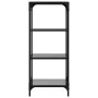Estantería con superficie de vidrio negro y acero 40x30x95 cm de , Perchas y estanterías - Ref: Foro24-846039, Precio: 54,50 ...