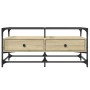 Mesa de centro tapa de vidrio acero roble Sonoma 98,5x50x45 cm de , Mesas de centro - Ref: Foro24-846045, Precio: 90,36 €, De...