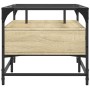 Mesa de centro tapa de vidrio acero roble Sonoma 98,5x50x45 cm de , Mesas de centro - Ref: Foro24-846045, Precio: 90,36 €, De...