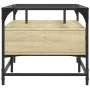 Mesa de centro tapa de vidrio acero roble Sonoma 98,5x50x45 cm de , Mesas de centro - Ref: Foro24-846045, Precio: 88,89 €, De...