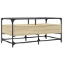 Mesa de centro tapa de vidrio acero roble Sonoma 98,5x50x45 cm de , Mesas de centro - Ref: Foro24-846045, Precio: 90,36 €, De...