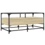 Mesa de centro tapa de vidrio acero roble Sonoma 98,5x50x45 cm de , Mesas de centro - Ref: Foro24-846045, Precio: 88,89 €, De...
