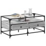 Mesa de centro tapa de vidrio acero gris Sonoma 98,5x50x45 cm de , Mesas de centro - Ref: Foro24-846047, Precio: 97,21 €, Des...