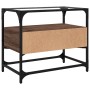 Mueble TV cristal y madera ingeniería marrón roble 60x35x51 cm de , Muebles TV - Ref: Foro24-846058, Precio: 58,73 €, Descuen...