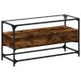 Mueble TV cristal y madera ingeniería roble ahumado 98x35x51 cm de , Muebles TV - Ref: Foro24-846066, Precio: 78,48 €, Descue...