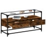 Mueble TV cristal y madera ingeniería roble ahumado 98x35x51 cm de , Muebles TV - Ref: Foro24-846066, Precio: 78,48 €, Descue...