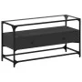 Mueble TV cristal y madera ingeniería negro 98x35x51 cm de , Muebles TV - Ref: Foro24-846064, Precio: 76,81 €, Descuento: %