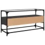 Mueble TV cristal y madera ingeniería negro 98x35x51 cm de , Muebles TV - Ref: Foro24-846064, Precio: 76,81 €, Descuento: %