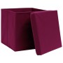 Cajas de almacenaje con tapas 10 uds rojo oscuro 28x28x28 cm de vidaXL, Cestas para almacenaje - Ref: Foro24-325202, Precio: ...