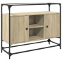Aparador cristal y madera ingeniería roble Sonoma 98x35x81 cm de , Aparadores - Ref: Foro24-846070, Precio: 97,99 €, Descuent...