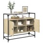 Aparador cristal y madera ingeniería roble Sonoma 98x35x81 cm de , Aparadores - Ref: Foro24-846070, Precio: 97,99 €, Descuent...
