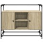 Aparador cristal y madera ingeniería roble Sonoma 98x35x81 cm de , Aparadores - Ref: Foro24-846070, Precio: 97,99 €, Descuent...