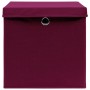 Cajas de almacenaje con tapas 10 uds rojo oscuro 28x28x28 cm de vidaXL, Cestas para almacenaje - Ref: Foro24-325202, Precio: ...