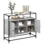 Aparador cristal y madera ingeniería gris Sonoma 98x35x81 cm de , Aparadores - Ref: Foro24-846072, Precio: 92,75 €, Descuento: %