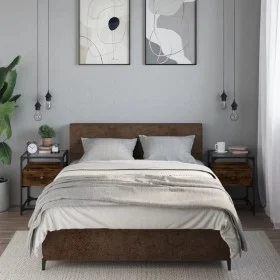 Zwei Nachttische aus geräucherter Eichen-Ingenieurholz, 40x40x55 cm. von , Nachttische - Ref: Foro24-846079, Preis: 82,17 €, ...