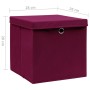 Cajas de almacenaje con tapas 10 uds rojo oscuro 28x28x28 cm de vidaXL, Cestas para almacenaje - Ref: Foro24-325202, Precio: ...
