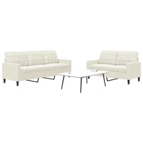 Juego de sofás con cojines 2 piezas terciopelo crema de , Sofás - Ref: Foro24-3278399, Precio: 543,75 €, Descuento: %